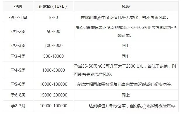 懷孕后HCG和孕酮正常數(shù)值對(duì)照表